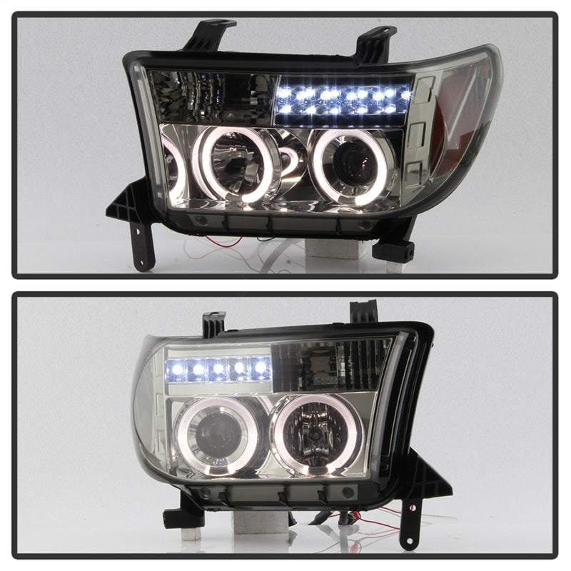 Spyder Toyota Tundra 07-13 Projector Headlights LED Halo LED Smke PRO-YD-TTU07-HL-SM - Mammoth Racing -