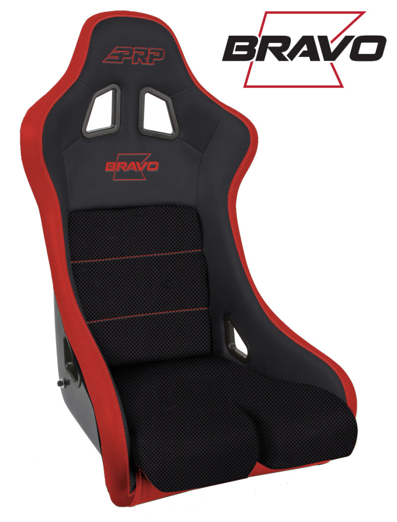 PRP Bravo Composite Seat- Black/Red (prp Red Outline/Bravo Red- Red Stitching) - Mammoth Racing -