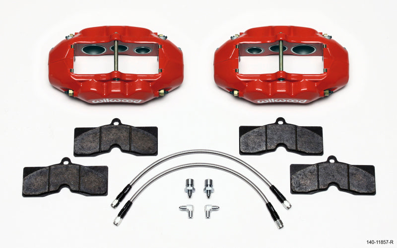 Wilwood D8-6 Front Caliper Kit Red Corvette C2 / C3 65-82 - Mammoth Racing -
