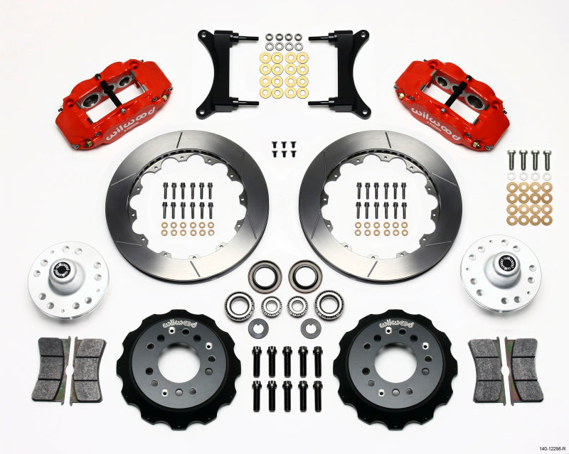 Wilwood Narrow Superlite 6R Front Hub Kit 12.88in Red 79-87 GM G Body - Mammoth Racing -