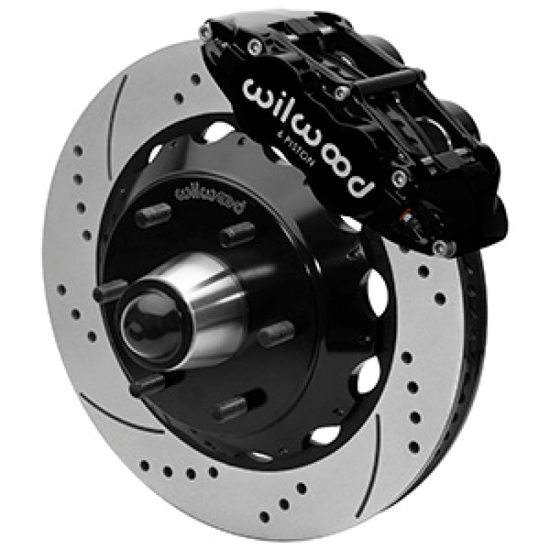 Wilwood 63-87 C10 Fnsl6r Front Big Brake Brake Kit 14in drill/slot 6x5.5 BP for drop spindles - Blk - My Store