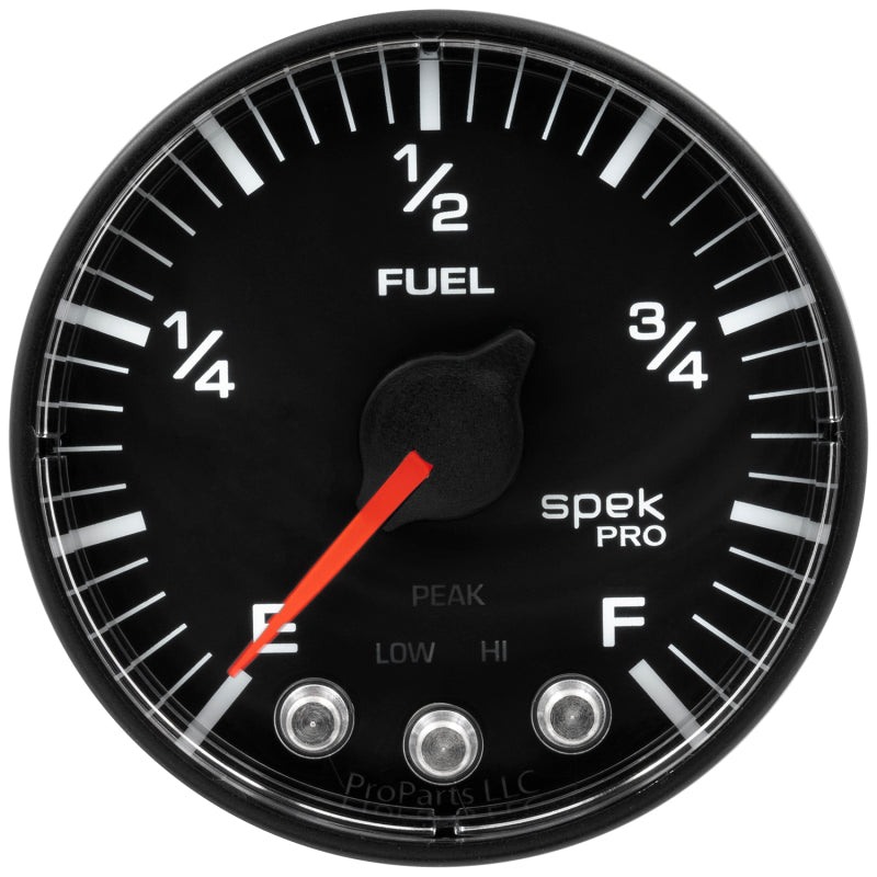 Autometer Spek-Pro Gauge Fuel Level 2 1/16in 0-270 Programmable Blk/Blk - My Store