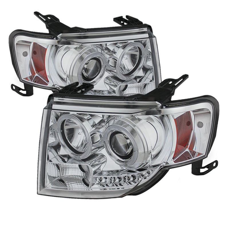 Spyder Ford Escape 08-12 Projector Headlights Halogen Model Only - DRL Chrome PRO-YD-FES08-DRL-C - Mammoth Racing -
