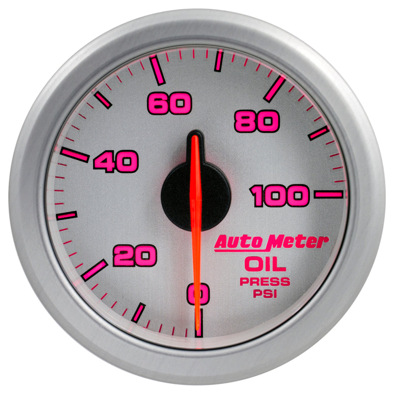 Autometer Airdrive 2-1/6in Oil Pressure Gauge 0-100 PSI - Silver - My Store