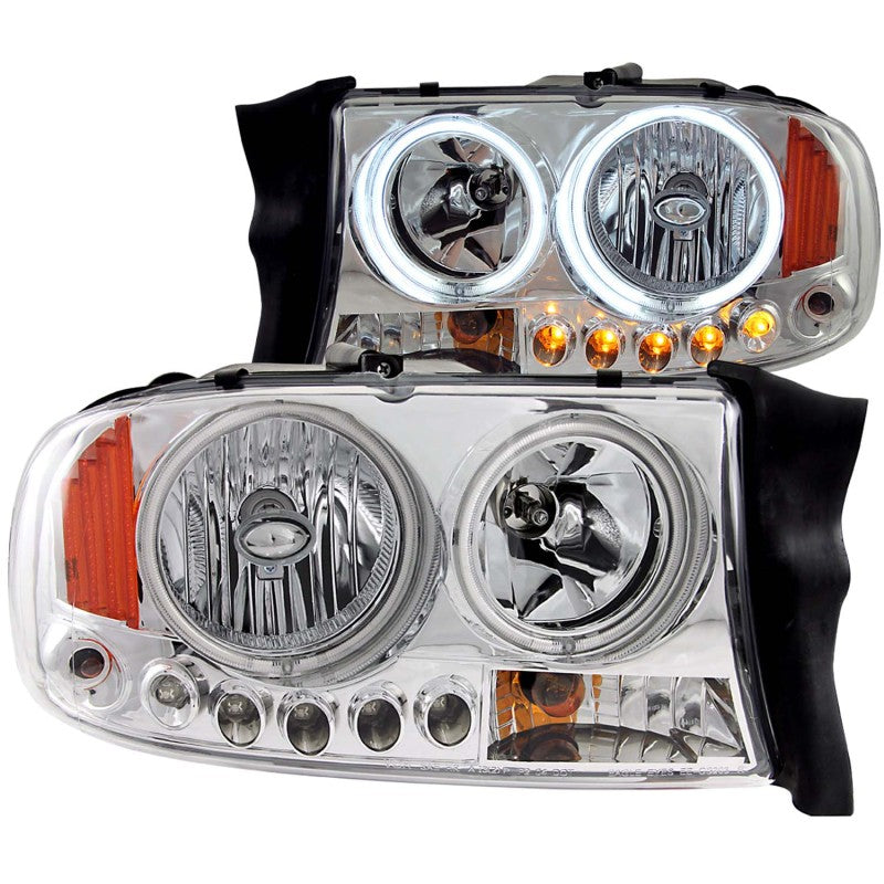 ANZO 1997-2004 Dodge Dakota Crystal Headlights Chrome 1pc - Mammoth Racing -