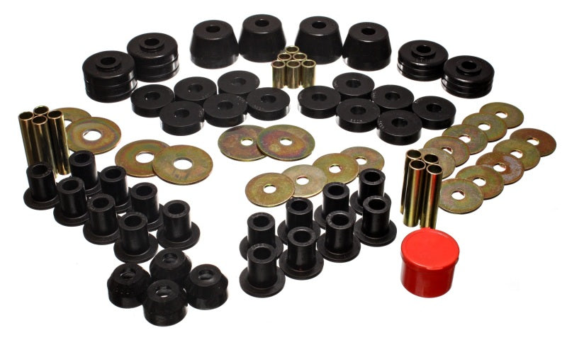 Energy Suspension 85-92 VW Golf/GTI/Jetta / 72-93 Dodge Ramcharger Blk Hyper-flex Master Bushing Set - Mammoth Racing -