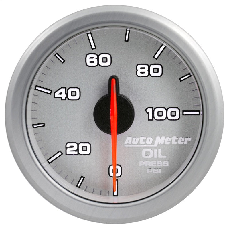 Autometer Airdrive 2-1/6in Oil Pressure Gauge 0-100 PSI - Silver - My Store