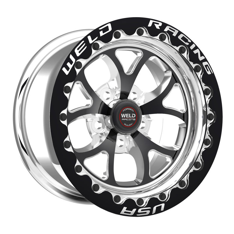 Weld S76 15x10.33 / 5x115 Conical BP / 6.5in. BS Black Wheel (Medium Pad) - Single Beadlock MT - Mammoth Racing -