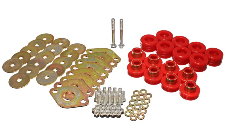 Energy Suspension Body Mount Set W/Hardware - Red - Mammoth Racing -