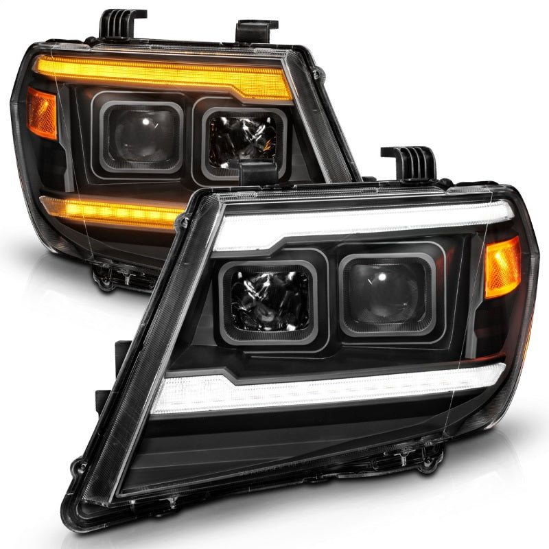 ANZO 09-20 Nissan Frontier Black Projector Plank Style DRL w/ Switchback & Sequential LED DRL - Mammoth Racing -