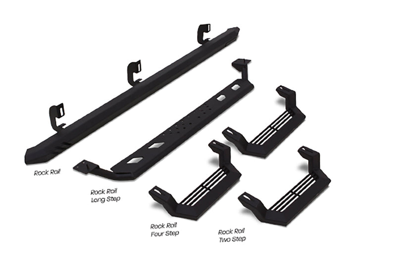 Lund Universal Long Step Rock Rails - Black - My Store