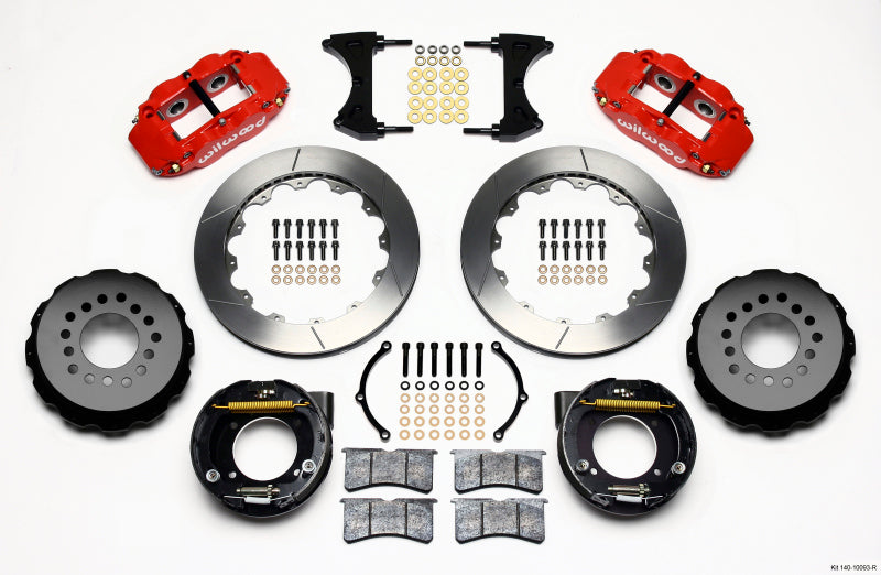 Wilwood Narrow Superlite 4R Rear P-Brk Kit 12.88in Red Chevy C-10 2.42 Offset 5-lug - Mammoth Racing -