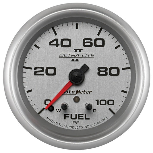 Autometer Ultra-Lite II 2 5/8in 0-100 PSI Full Sweep Electronic Fuel Pressure Gauge - My Store