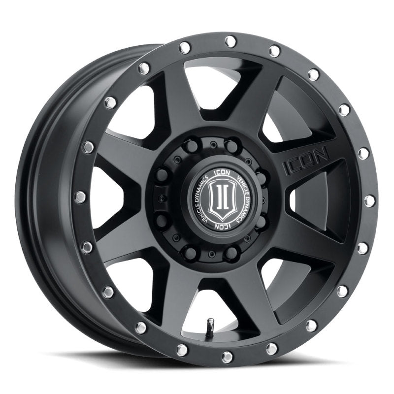 Icon Rebound HD 18x9 8x6.5 12mm Offset 5.5in BS 121.4mm Bore Satin Black Wheel - Mammoth Racing -