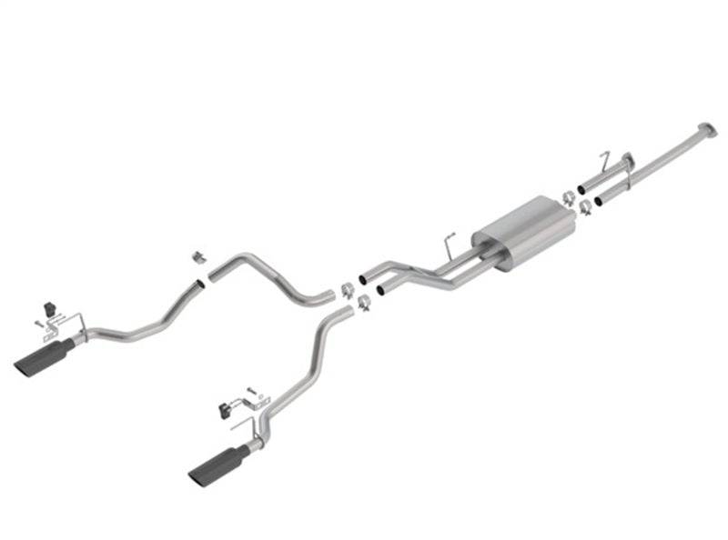 Borla 14-18 Toyota Tundra 4.6L/5.7L V8 AT 2&4WD Crew Max Cat-Back Touring Exhaust - Black Chrome Tip - Mammoth Racing -