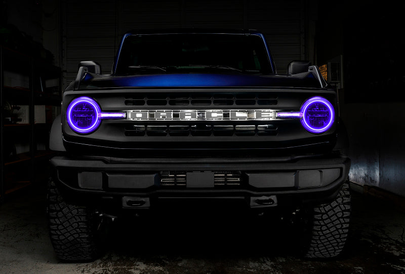 Oracle 21-22 Ford Bronco Headlight Halo Kit w/DRL Bar - Base Headlights ColorSHIFT -w/No Controller - Mammoth Racing -