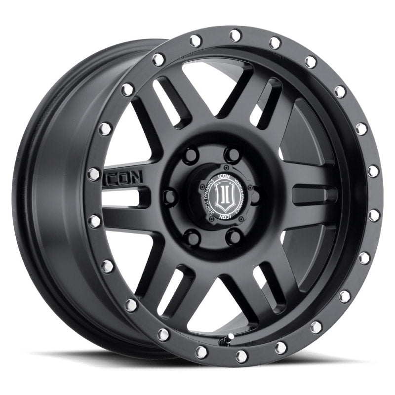 Icon Six Speed 17x8.5 6x5.5 25mm Offset 5.75in BS 108.1mm Bore Satin Black Wheel - Mammoth Racing -