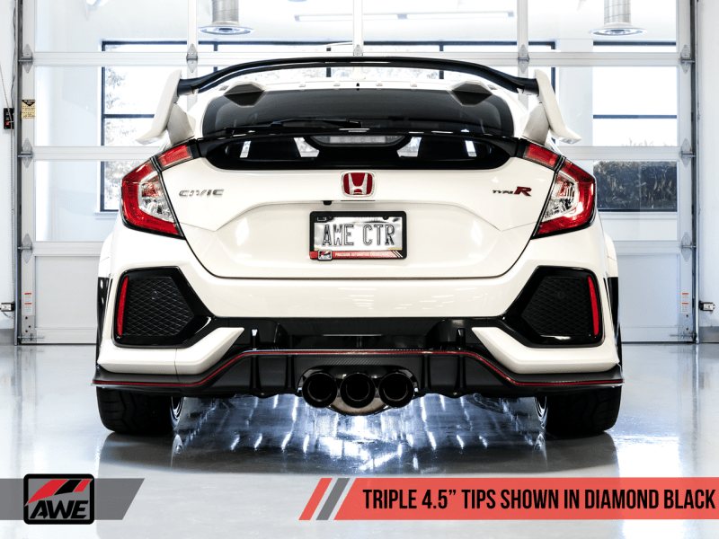 AWE Tuning 2017+ Honda Civic Type R Touring Edition Exhaust w/Front Pipe & Triple Diamond Black Tips - My Store