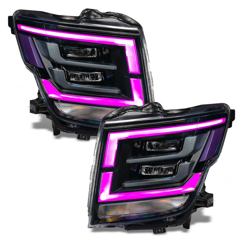 Oracle 21-22 Nissan Titan RGB+W Headlight DRL Upgrade - ColorSHIFT w/ BC1 Controller - Mammoth Racing -