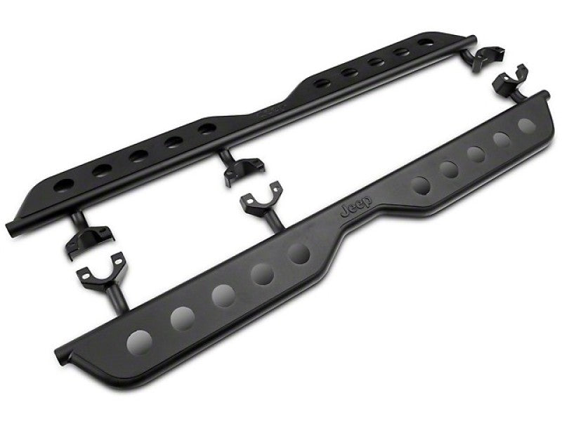 Officially Licensed Jeep 07-18 Jeep Wrangler JK Extreme HD Rocker Steps w/ Jeep Logo - Mammoth Racing -