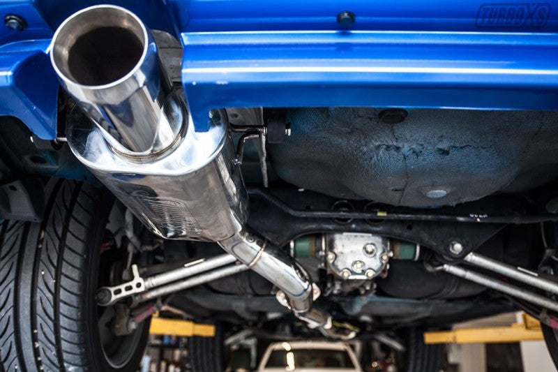 Turbo XS 04-08 Forester XT Axle Back 4in Polished Stainless Tip Muffler - Mammoth Racing -