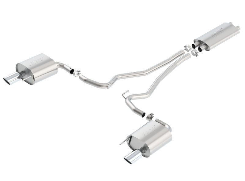 Borla Touring Cat Back 15-17 Ford Mustang 3.7L V6 MT/AT 2.25in Pipe 4in Single Round Rolled Tips - My Store