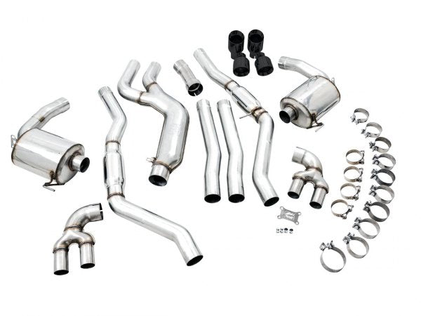 AWE Tuning 2019+ BMW M340i (G20) Resonated Touring Edition Exhaust - Quad Diamond Black Tips - My Store