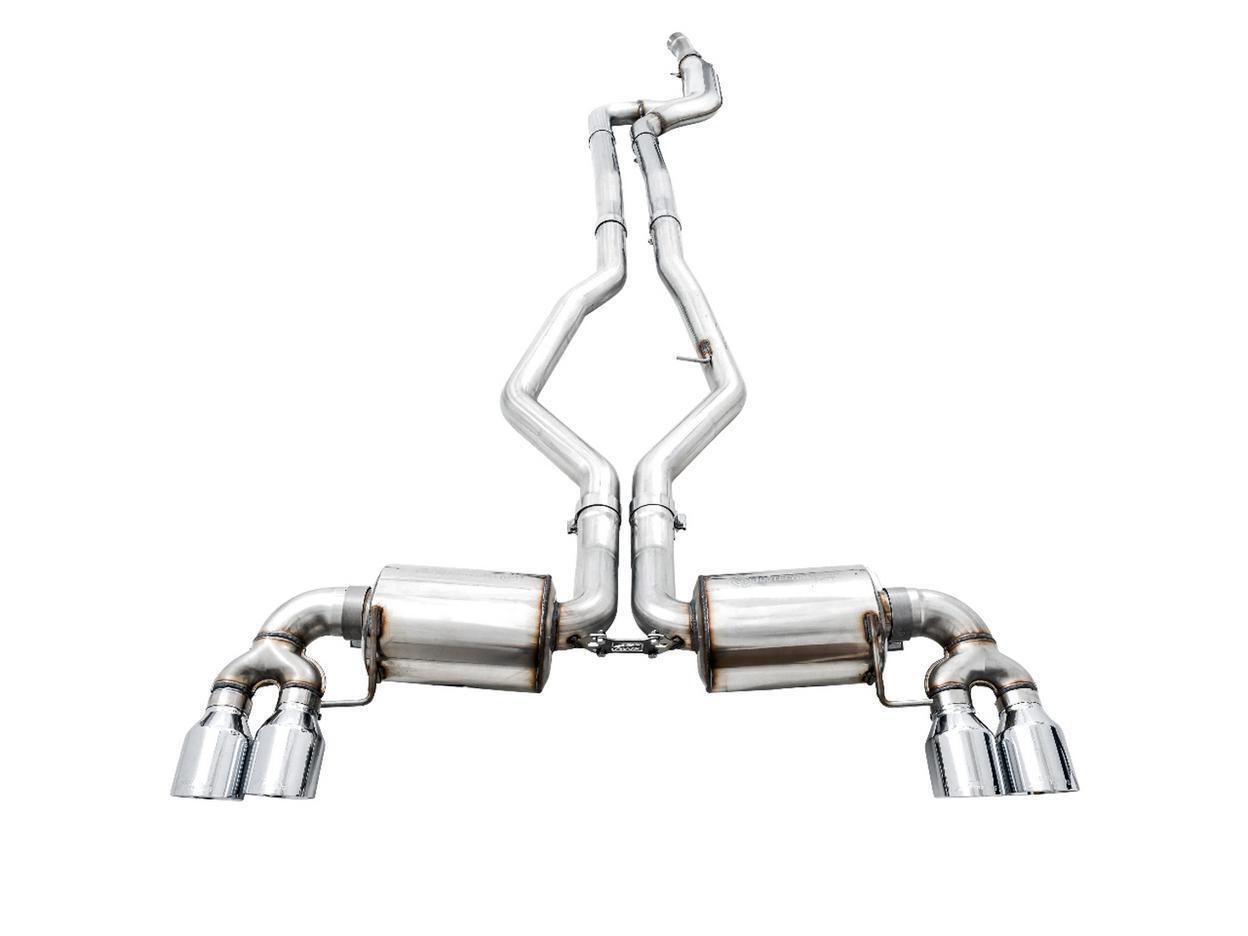 AWE Tuning 2019+ BMW M340i (G20) Resonated Touring Edition Exhaust - Quad Chrome Silver Tips - My Store