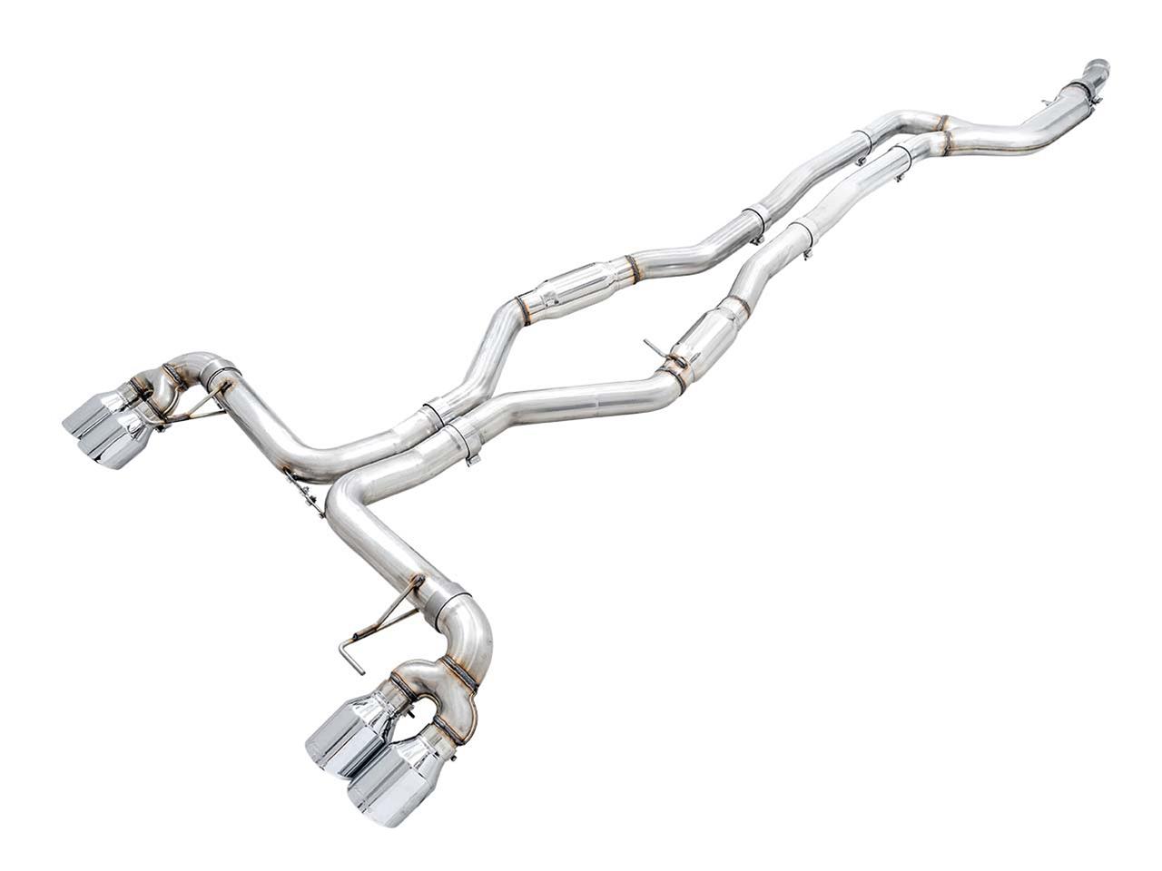AWE Tuning 2019+ BMW M340i (G20) Track Edition Exhaust - Quad Chrome Silver Tips - My Store