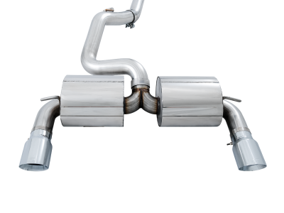 AWE Tuning Ford Focus RS Touring Edition Cat-back Exhaust- Non-Resonated - Chrome Silver Tips - Mammoth Racing -