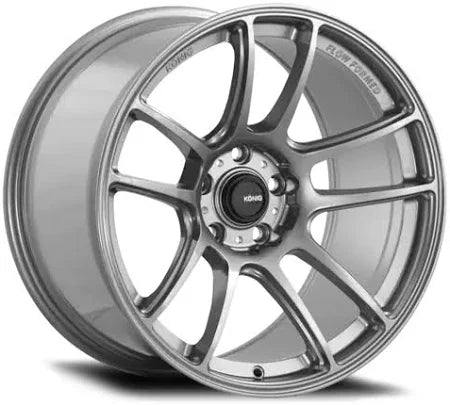 Konig Heliogram 18x8.5 5x114.3 Et32 Titanium Metallic Knurled Bead Flow Formed - Mammoth Racing -