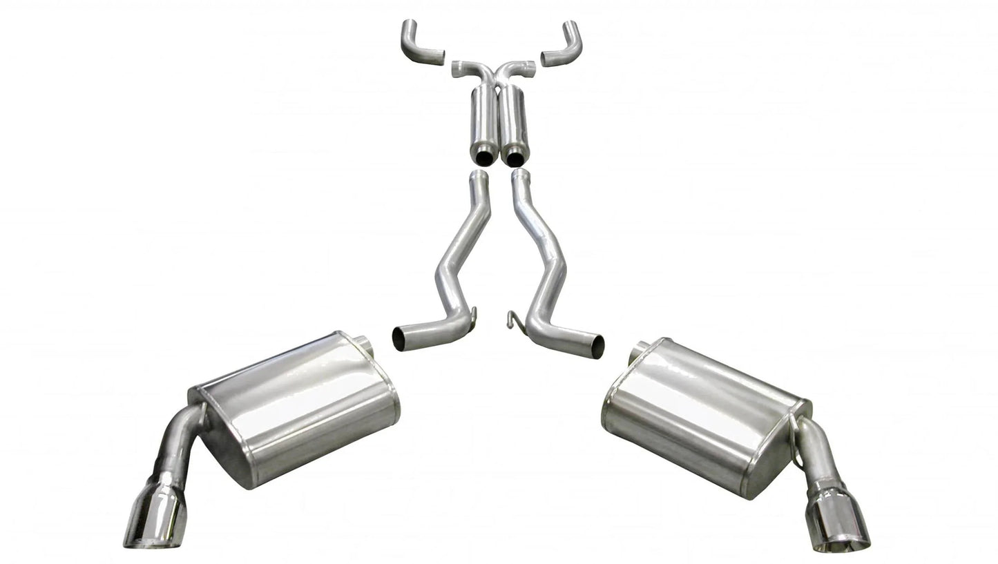 Corsa 14954 2.5 Inch Cat-Back Plus X-Pipe Sport Exhaust Dual Rear Exit 3.5 Inch Polished Tips 10-13 Chevrolet Camaro SS Coupe/Convertible Manual Trans - Mammoth Racing -