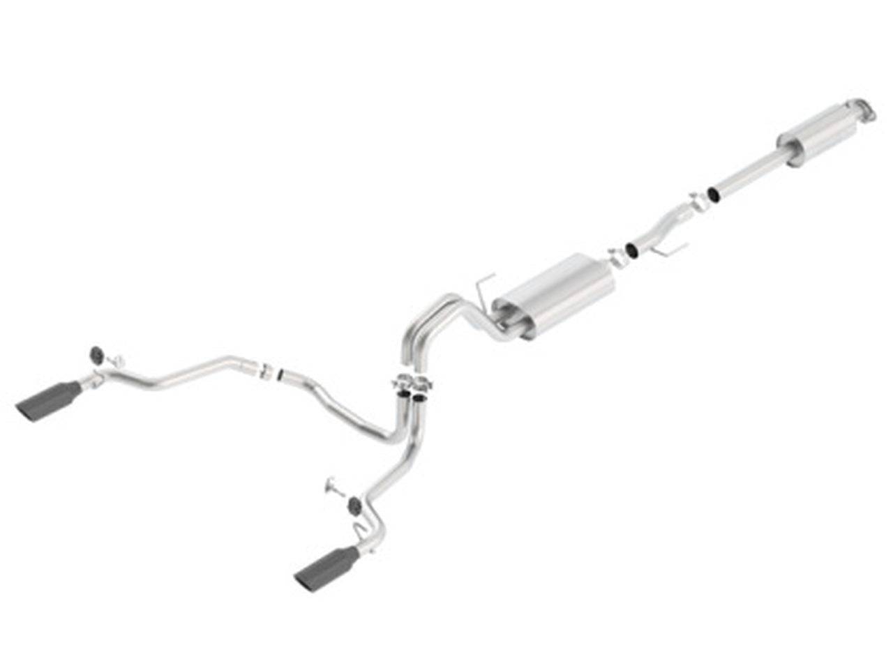 Borla 15-17 F-150 2.7/3.5L V6 EcoBoost / 5.0L V8 Black Chrome Cat-Back Touring Exhaust - Mammoth Racing -