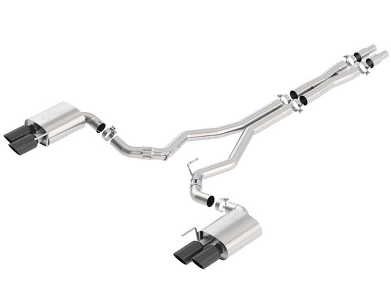 Borla 2018 Ford Mustang GT (A/T / M/T) 3in ATAK Catback Exhaust w/o Valves w/ Black Chrome Tips - Mammoth Racing -