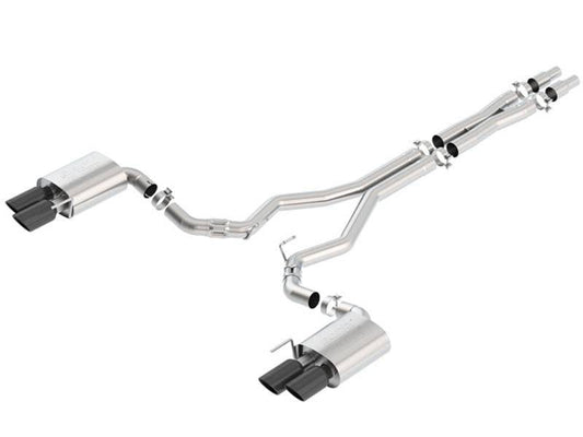 Borla 2018 Ford Mustang GT (A/T / M/T) 3in ATAK Catback Exhaust w/o Valves w/ Black Chrome Tips - Mammoth Racing -