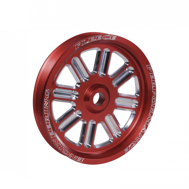 Fleece Performance Dodge Cummins Dual Pump Spoke Pulley (For Use w/ FPE Dual Pump Bracket) Orange - Mammoth Racing -