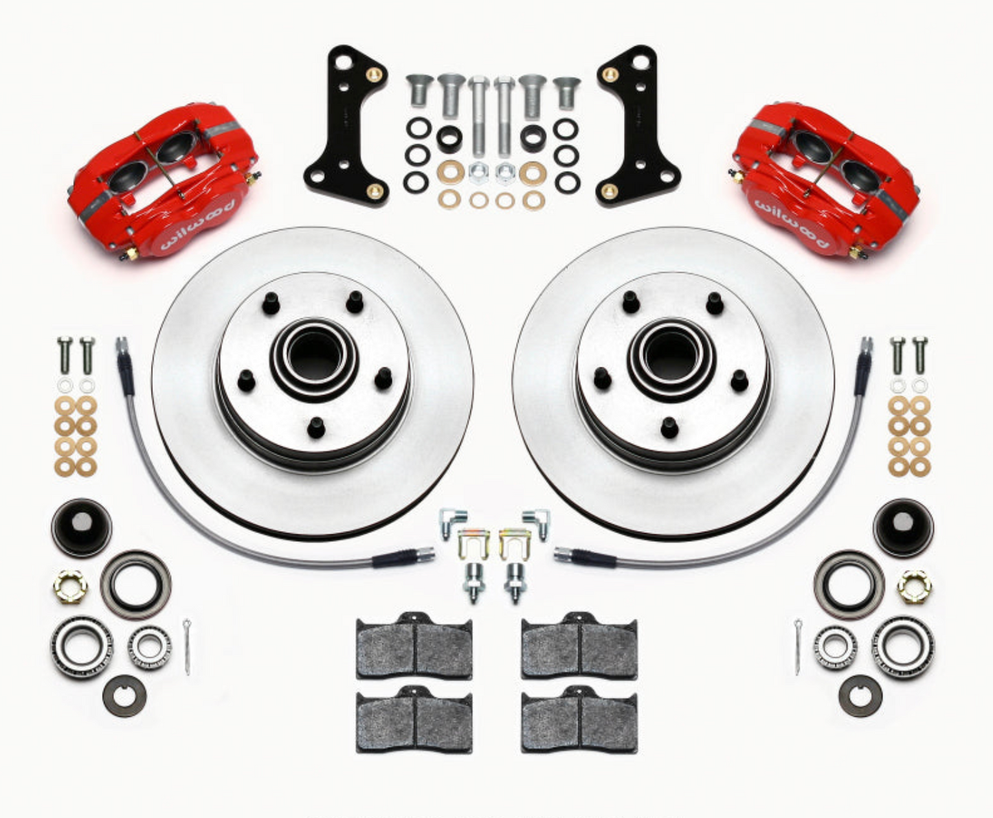 Wilwood Forged Dynalite-M Front Kit 11.00in 1 PC Rotor&Hub Red 67-69 Camaro 64-72 Nova Chevelle - My Store