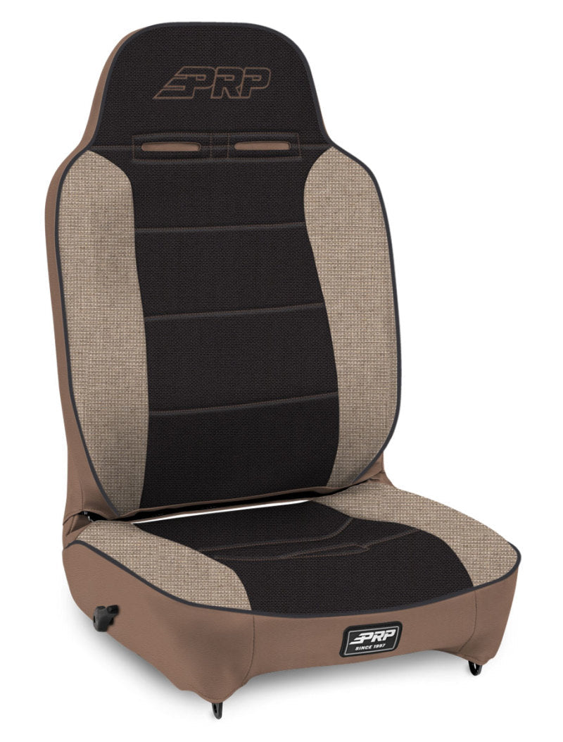 PRP Enduro High Back Reclining Suspension Seat (Driver Side) - Tan / Black - Mammoth Racing -