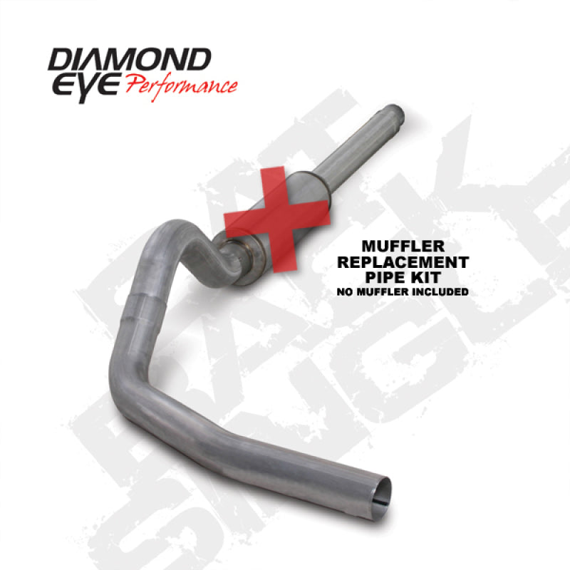 Diamond Eye KIT 4in CB MFLR RPLCMENT PIPE SGL AL: 94-97 FORD 7.3L F250/F350 PWRSTROKE - Mammoth Racing -