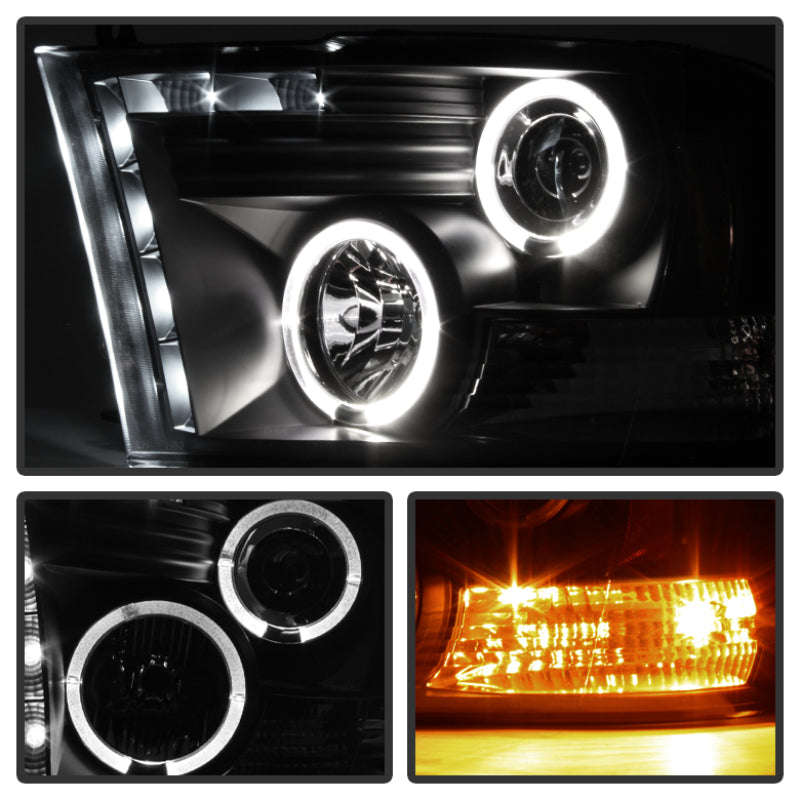 Spyder Dodge Ram 1500 09-14 10-14 Projector Headlights Halogen- LED Halo LED - Blk PRO-YD-DR09-HL-BK - Mammoth Racing -