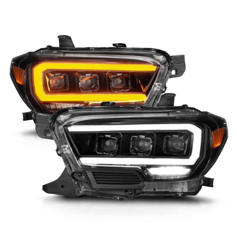 ANZO 16-22 Toyota Tacoma SR/SR5 ONLY Full LED Proj Headlights w/Light Bar Seq. Blk w/Initiation Lgt - Mammoth Racing -