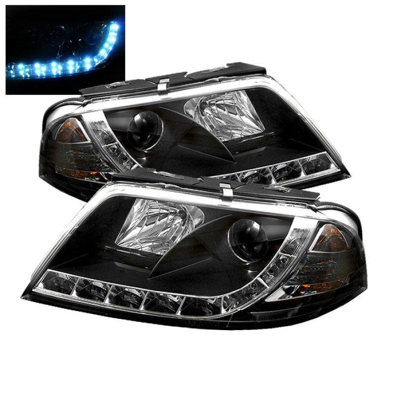 Spyder Volkswagen Passat 01-05 Projector Headlights DRL Black High H1 Low H1 PRO-YD-VP01-DRL-BK - Mammoth Racing -