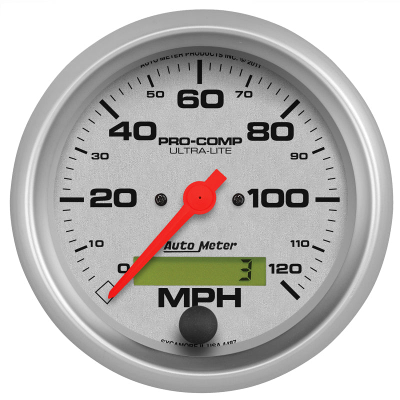 Autometer Ultra-Lite 3-3/8in 120mph Electrical Speedometer - My Store