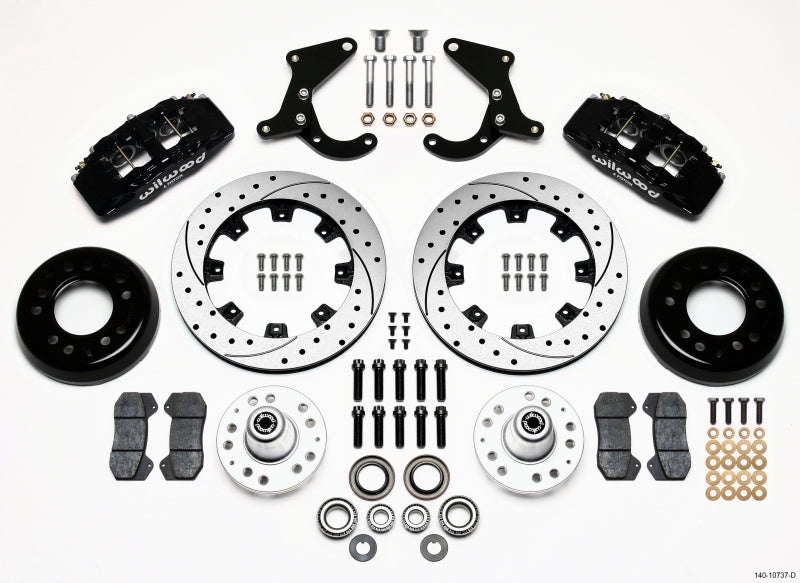 Wilwood Dynapro 6 Front Hub Kit 12.19in Drilled 55-57 Chevy - Mammoth Racing -