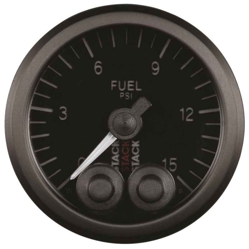 Autometer Stack 52mm 0-15 PSI 1/8in Nptf Male Pro-Control Fuel Pressure Gauge - Black - My Store
