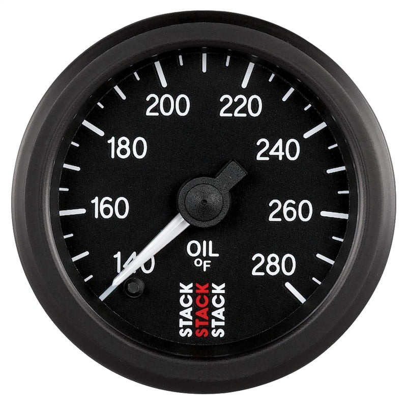 Autometer Stack 52mm 140-280 Deg F 1/8in Nptf Male Pro Stepper Motor Oil Temp Gauge - Black - My Store