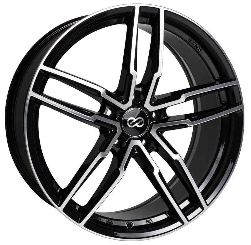 Enkei SS05 18x8.0 5x114.3 38mm Offset 72.6mm Bore Black Machined Wheel - Mammoth Racing -