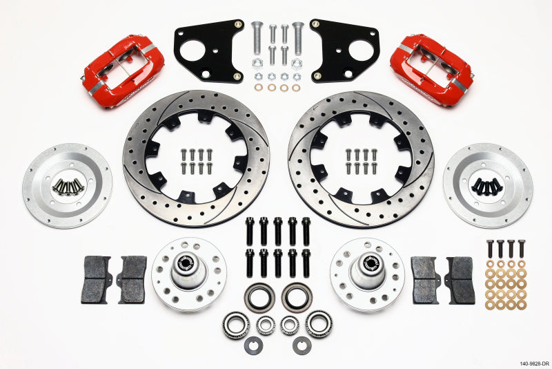 Wilwood Forged Dynalite Front Kit 12.19in Drilled Red 62-72 CDP B & E Body-Drum - My Store