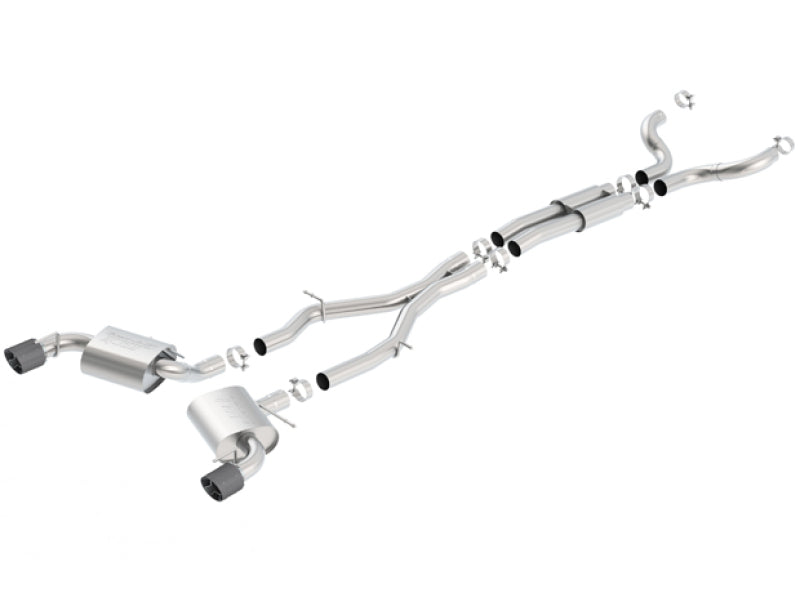 Borla 16-17 Chevy Camaro 6.2L 4.5in Carbon Fiber Tips Single Split Exit S-Type Catback Exhaust - My Store