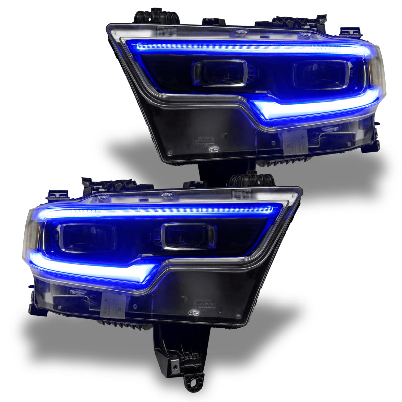 Oracle 19-21 RAM 1500 Headlight DRL Upgrade Kit Proj. LED - ColorSHIFT RGBW+A w/ Simple Controller - Mammoth Racing -